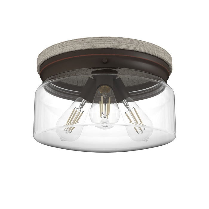 Hunter 19151 Three Light Flush Mount, Onyx Bengal