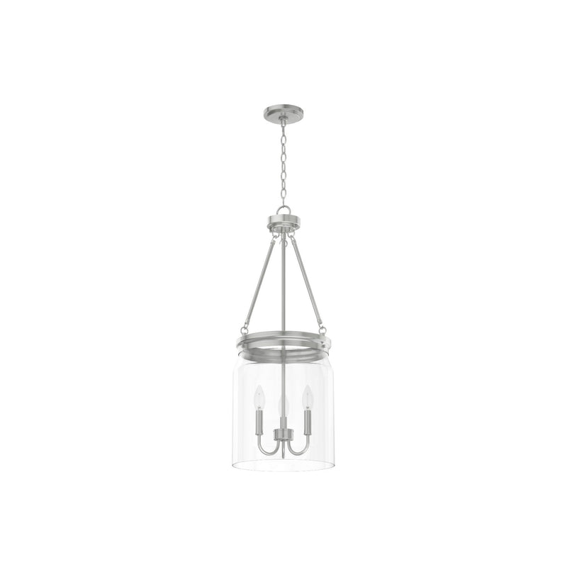Hunter 19154 Three Light Pendant, Brushed Nickel