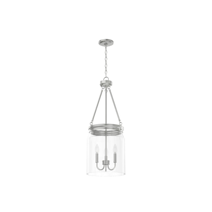 Hunter 19154 Three Light Pendant, Brushed Nickel