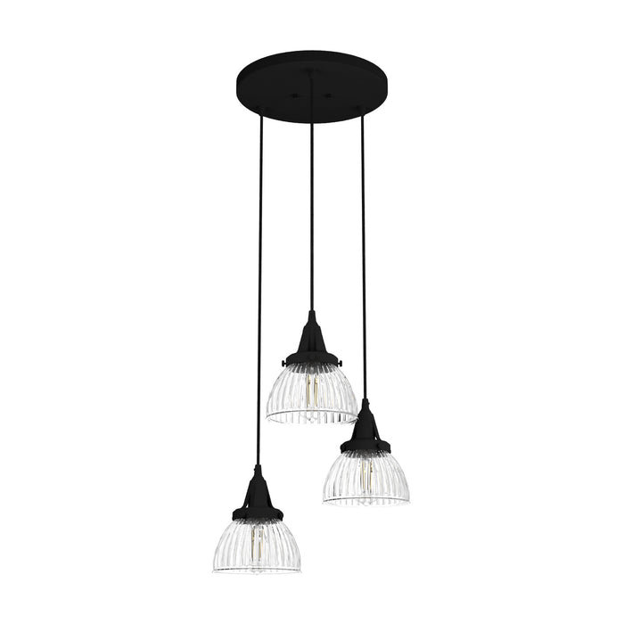Hunter 19174 Three Light Cluster, Natural Black Iron