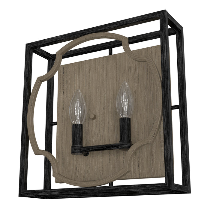 Hunter 19227 Two Light Wall Sconce, French Oak