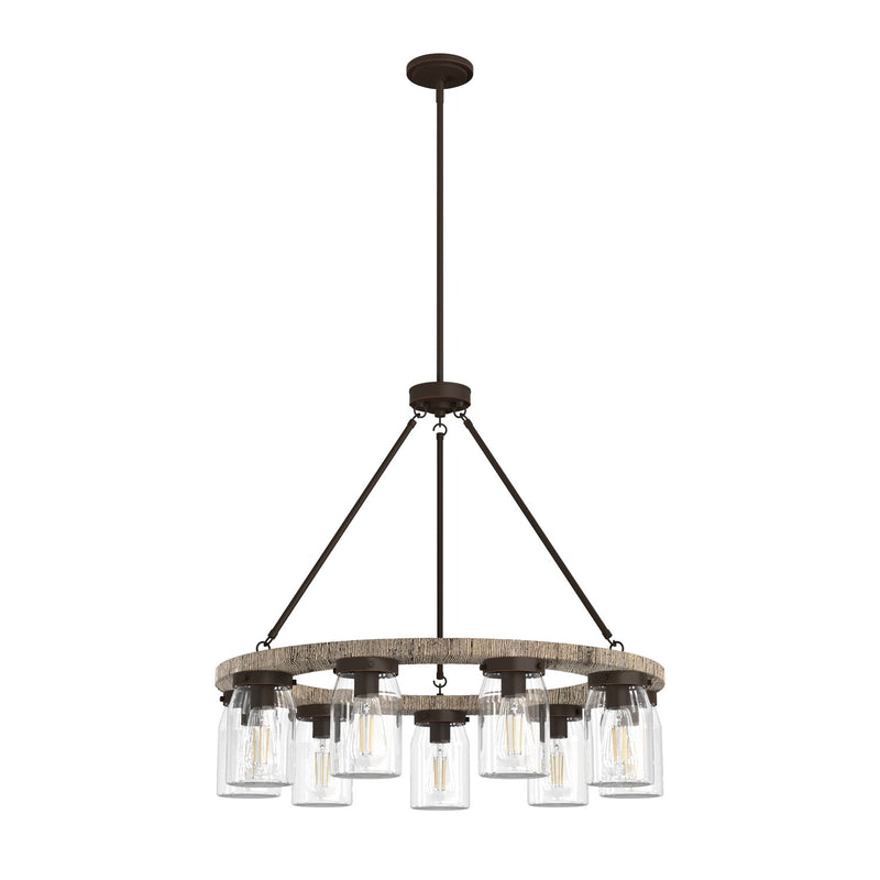 Hunter 19245 Nine Light Chandelier, Onyx Bengal