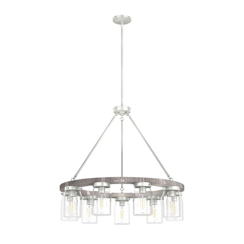 Hunter 19246 Nine Light Chandelier, Brushed Nickel