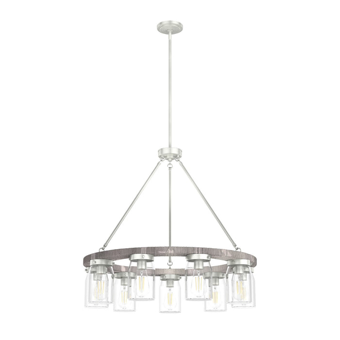 Hunter 19246 Nine Light Chandelier, Brushed Nickel
