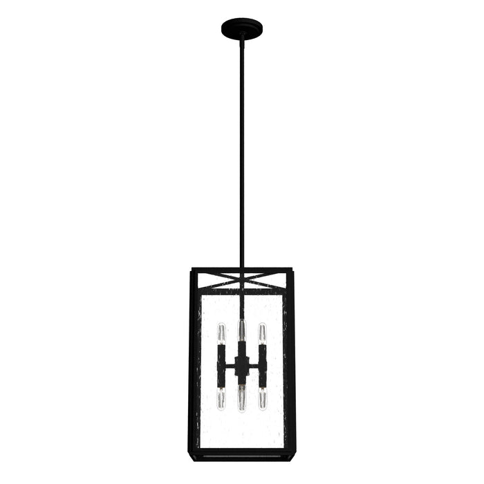 Hunter 19263 Eight Light Pendant, Natural Black Iron