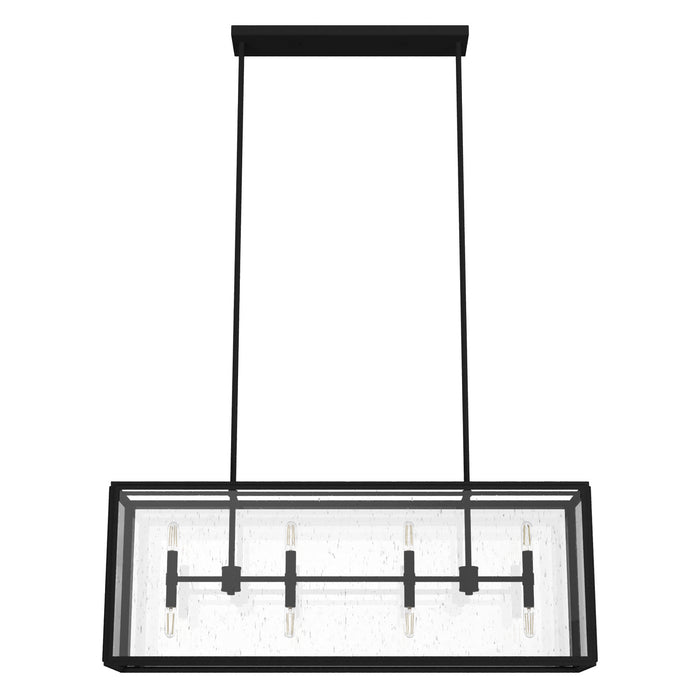 Hunter 19267 Eight Light Linear Chandelier, Natural Black Iron
