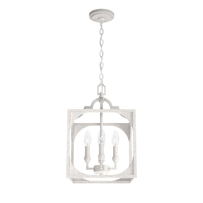 Hunter 19284 Four Light Pendant, Distressed White