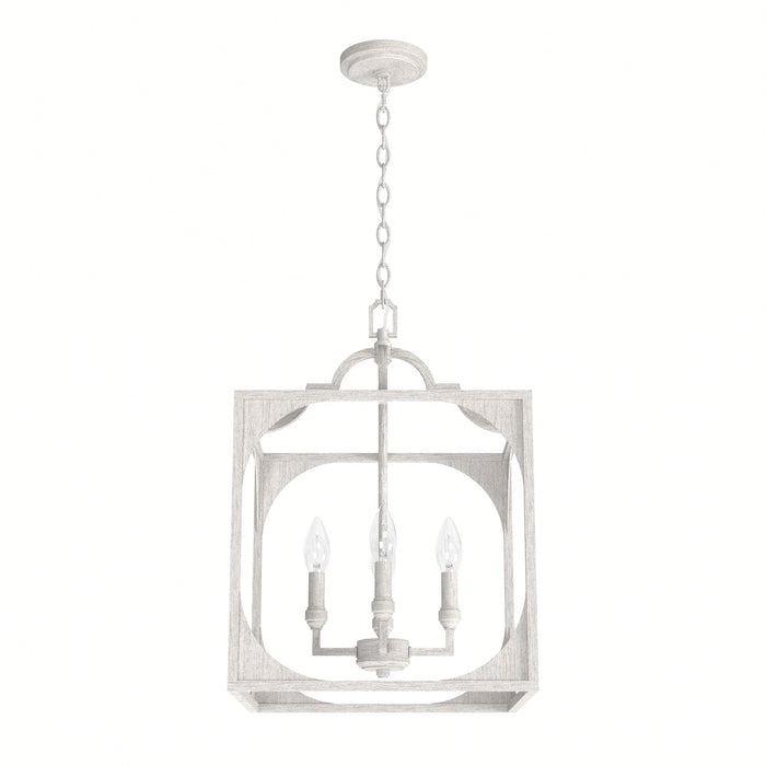 Hunter 19286 Four Light Pendant, Distressed White