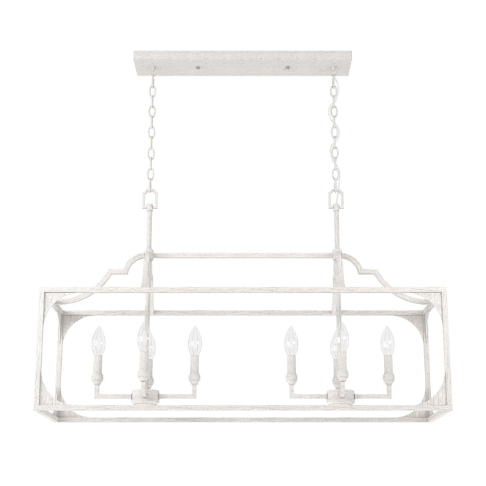 Hunter 19290 Eight Light Linear Chandelier, Distressed White