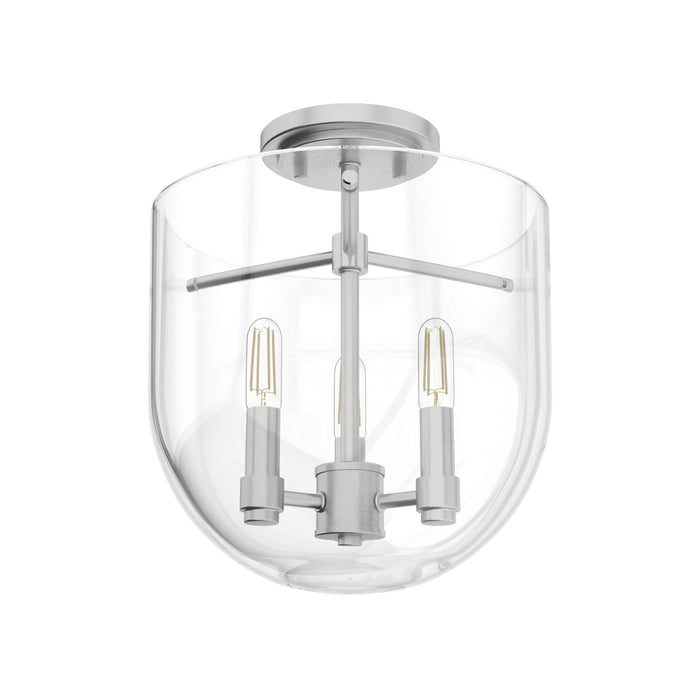 Hunter 19321 Three Light Flush Mount, Brushed Nickel