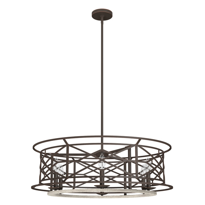 Hunter 19329 Six Light Chandelier, Onyx Bengal