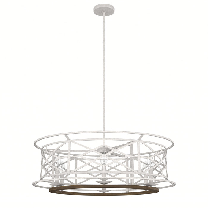 Hunter 19330 Six Light Chandelier, Distressed White