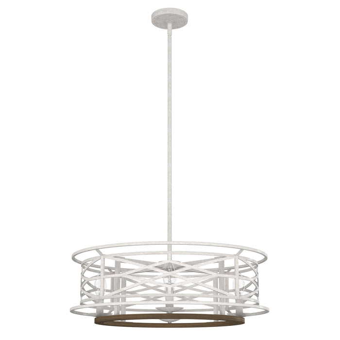 Hunter 19332 Four Light Chandelier, Distressed White
