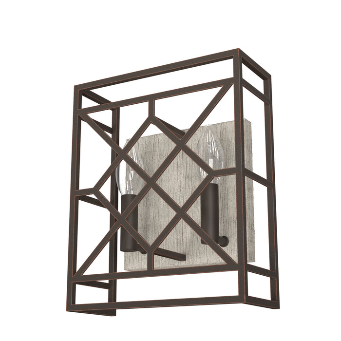 Hunter 19335 Two Light Wall Sconce, Onyx Bengal