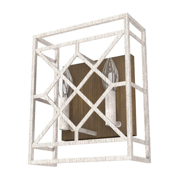 Hunter 19336 Two Light Wall Sconce, Distressed White