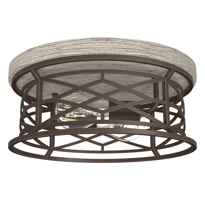 Hunter 19337 Two Light Flush Mount, Onyx Bengal