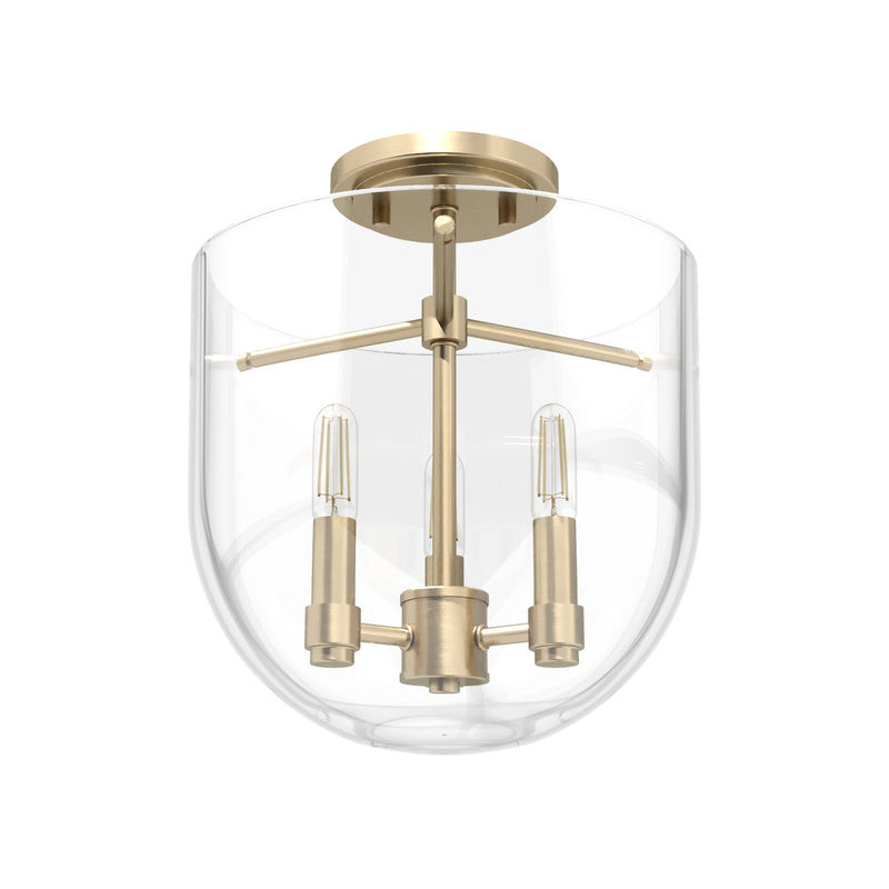 Hunter 19387 Three Light Flush Mount, Alturas Gold