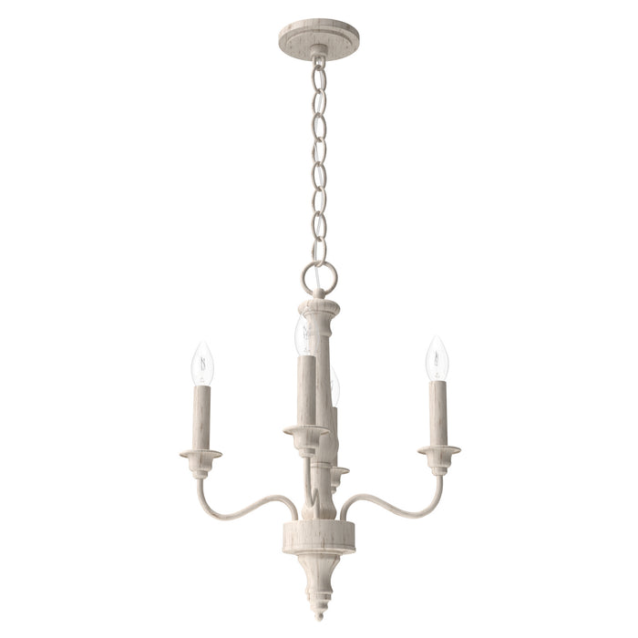 Hunter 19854 Four Light Chandelier, Distressed White