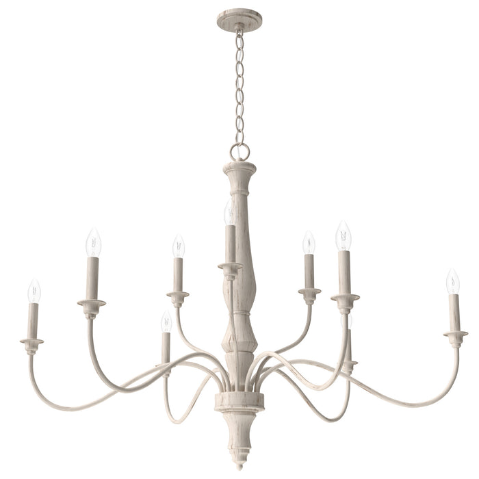 Hunter 19856 Nine Light Chandelier, Distressed White