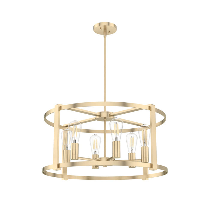 Hunter 19960 Six Light Chandelier, Alturas Gold