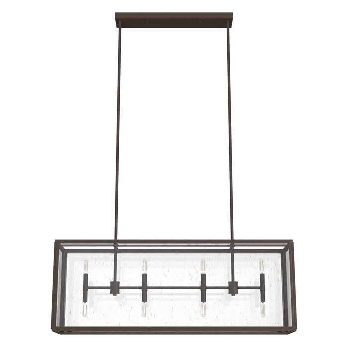 Hunter 19978 Eight Light Linear Chandelier, Onyx Bengal