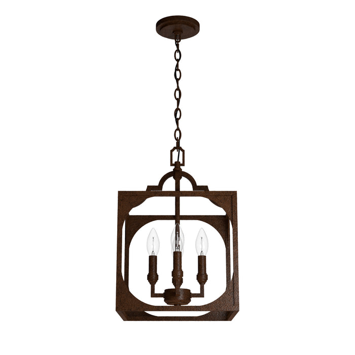Hunter 19980 Four Light Pendant, Textured Rust
