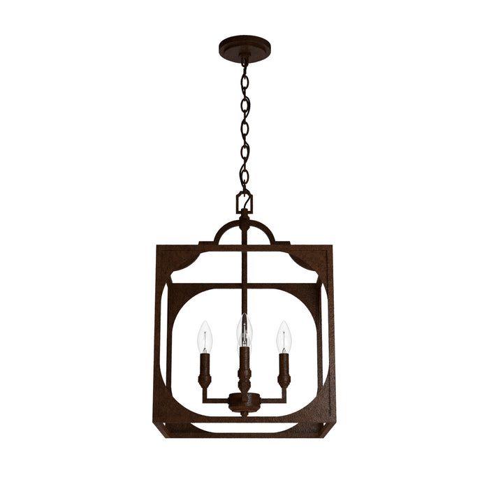 Hunter 19981 Four Light Pendant, Textured Rust