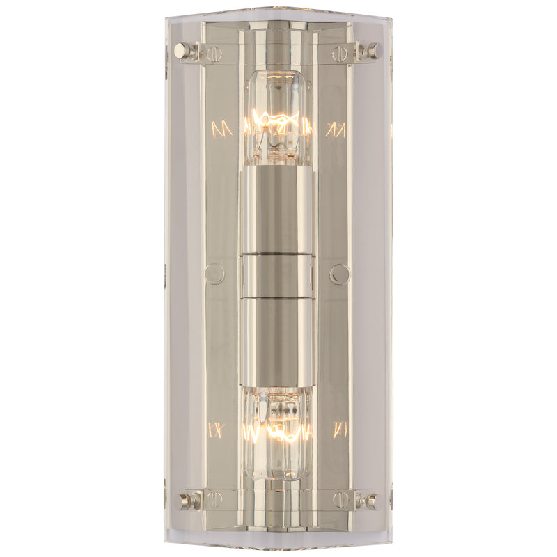 Visual Comfort Signature ARN 2043CG/PN Two Light Wall Sconce, Crystal and Polished Nickel