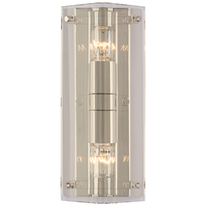 Visual Comfort Signature ARN 2043CG/PN Two Light Wall Sconce, Crystal and Polished Nickel