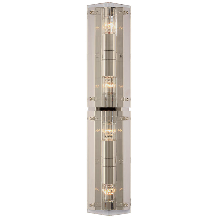 Visual Comfort Signature ARN 2044CG/PN LED Wall Sconce, Crystal and Polished Nickel