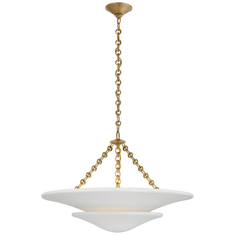 Visual Comfort Signature ARN 5425HAB-PW LED Chandelier, Hand-Rubbed Antique Brass