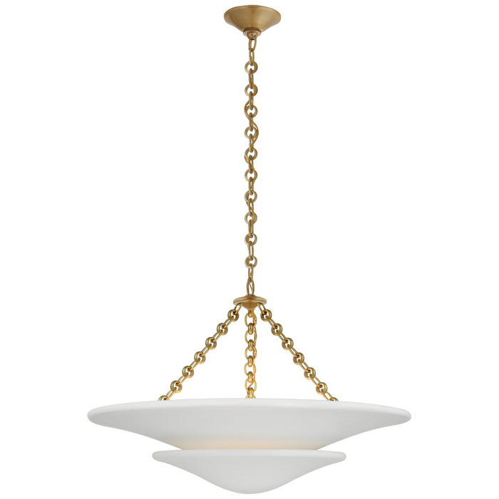 Visual Comfort Signature ARN 5425HAB-PW LED Chandelier, Hand-Rubbed Antique Brass
