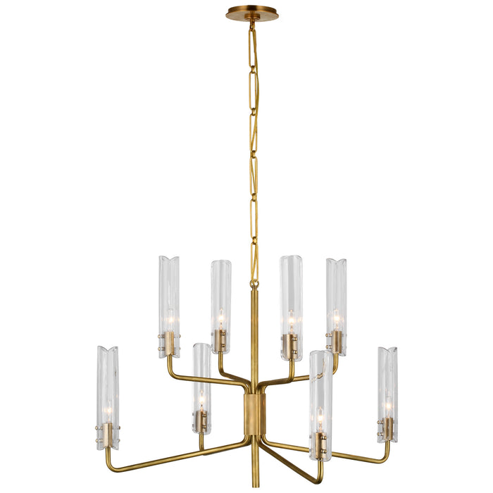 Visual Comfort Signature ARN 5483HAB-CG LED Chandelier, Hand-Rubbed Antique Brass