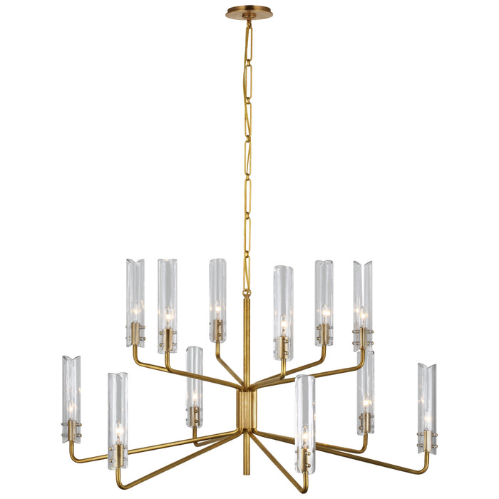 Visual Comfort Signature ARN 5484HAB-CG LED Chandelier, Hand-Rubbed Antique Brass