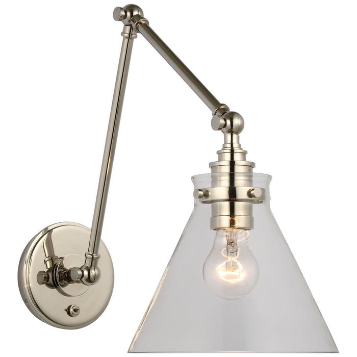 Visual Comfort Signature CHD 2526PN-CG LED Wall Sconce, Polished Nickel