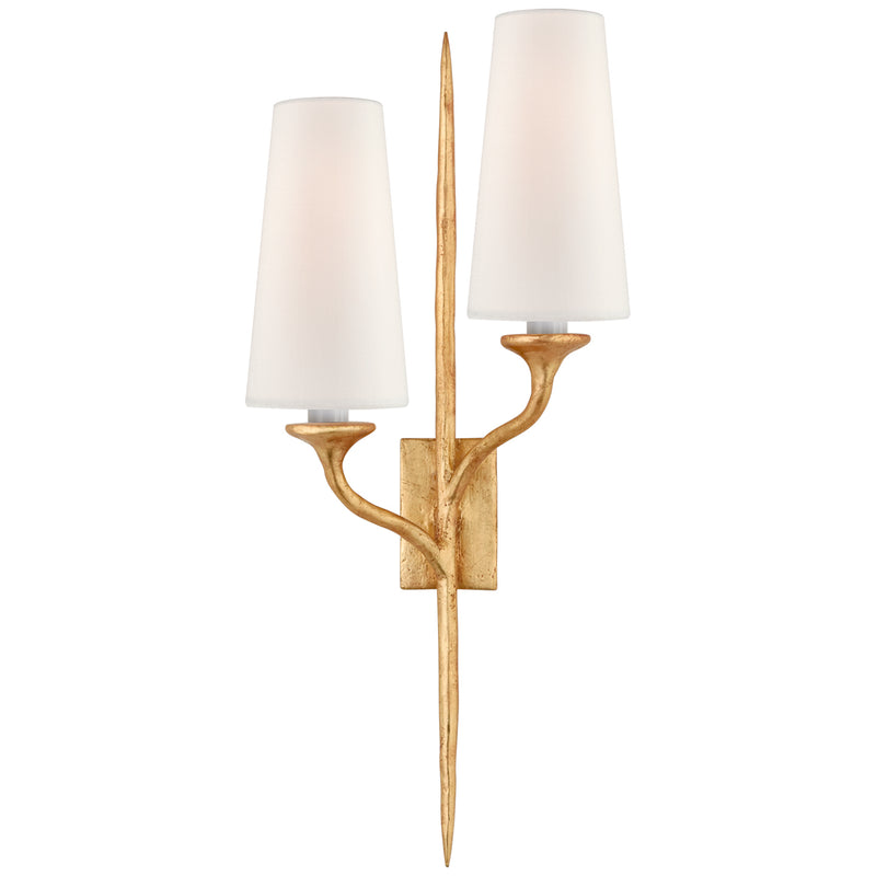 Visual Comfort Signature JN 2077AGL-L Two Light Wall Sconce, Antique Gold Leaf