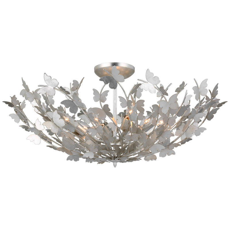 Visual Comfort Signature JN 4405BSL LED Semi Flush Mount, Burnished Silver Leaf