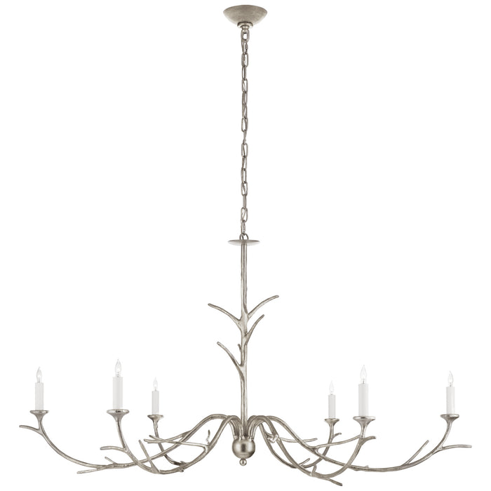 Visual Comfort Signature JN 5076BSL Six Light Chandelier, Burnished Silver Leaf