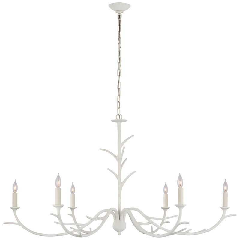 Visual Comfort Signature JN 5076PW Six Light Chandelier, Plaster White