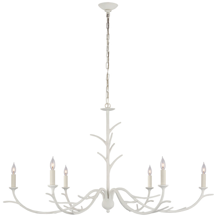 Visual Comfort Signature JN 5076PW Six Light Chandelier, Plaster White