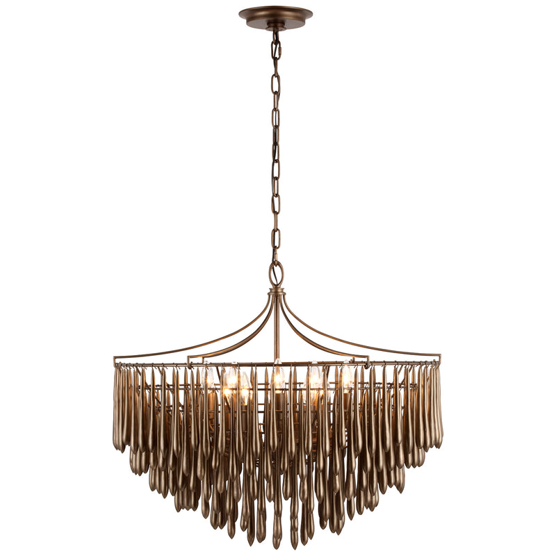Visual Comfort Signature JN 5130ABL LED Chandelier, Antique Bronze Leaf