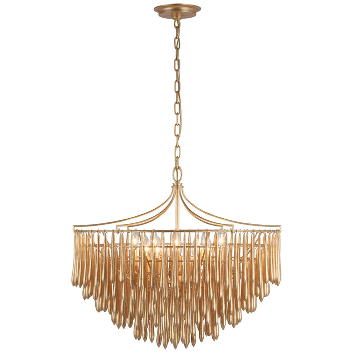 Visual Comfort Signature JN 5130AGL LED Chandelier, Antique Gold Leaf