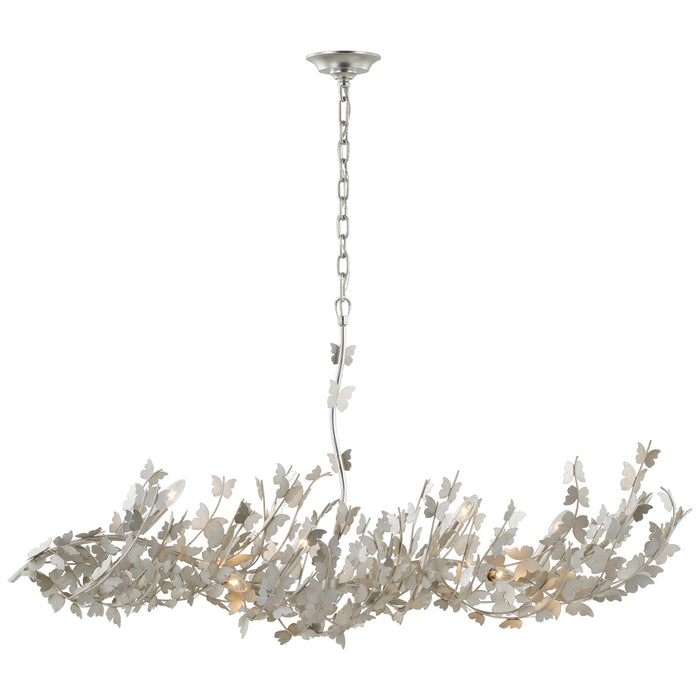Visual Comfort Signature JN 5505BSL LED Linear Chandelier, Burnished Silver Leaf