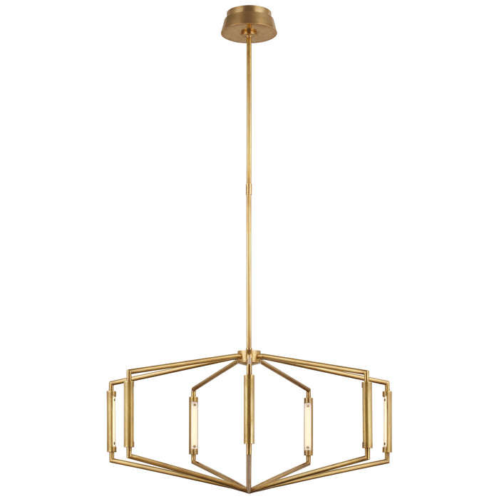 Visual Comfort Signature KW 5706AB LED Chandelier, Antique-Burnished Brass