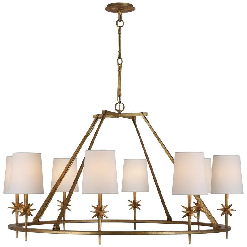 Visual Comfort Signature S 5318GI-L LED Chandelier, Gilded Iron