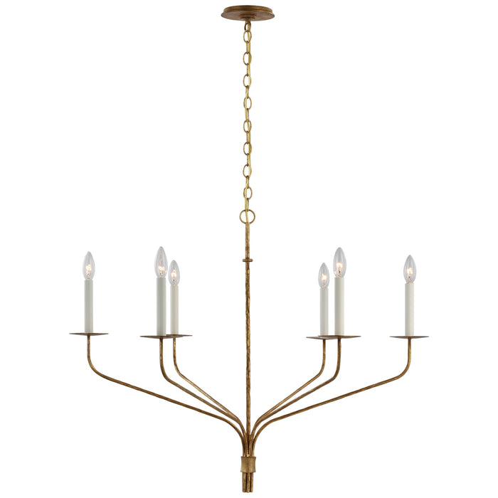 Visual Comfort Signature S 5751GI LED Chandelier, Gilded Iron