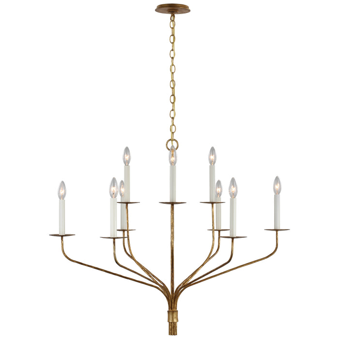 Visual Comfort Signature S 5752GI LED Chandelier, Gilded Iron