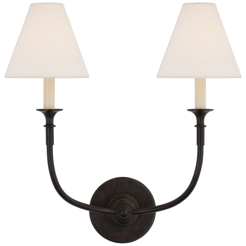 Visual Comfort Signature TOB 2451AI-L LED Wall Sconce, Aged Iron