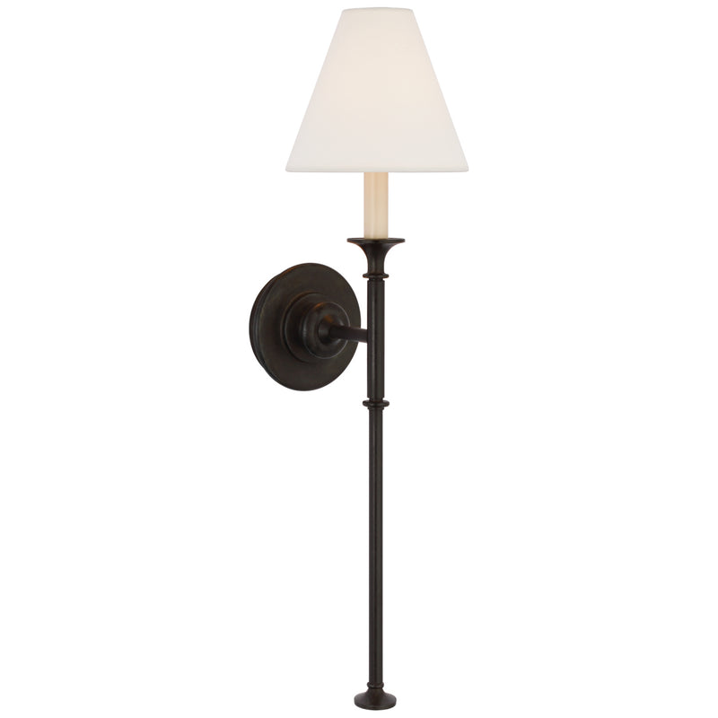 Visual Comfort Signature TOB 2453AI-L LED Wall Sconce, Aged Iron