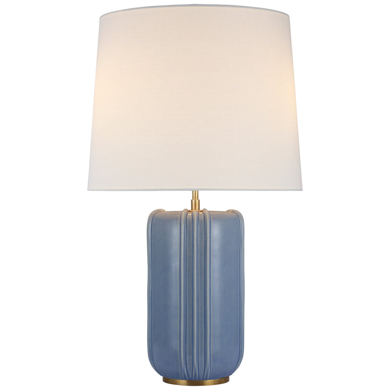 Visual Comfort Signature TOB 3687PBC-L LED Table Lamp, Polar Blue Crackle